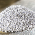 A pile of white Nylon Resin pellets