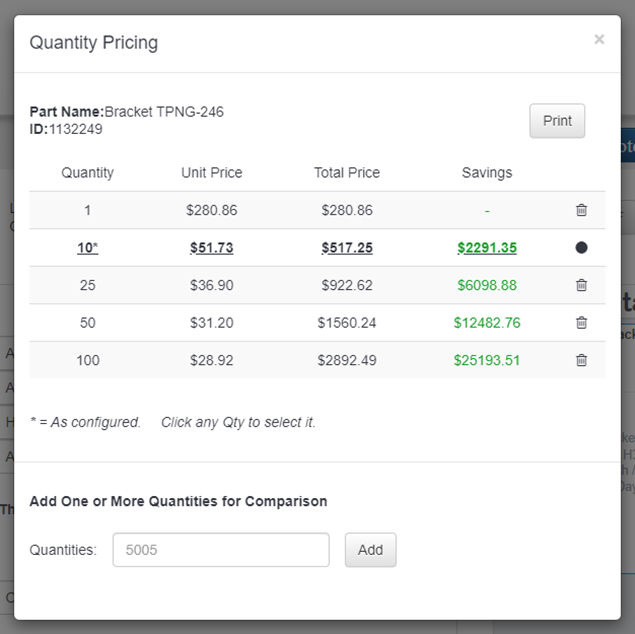 selecting your quantity pricing
