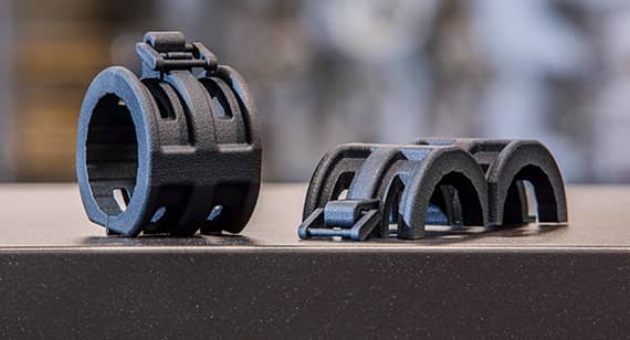 multi jet fusion parts in black nylon
