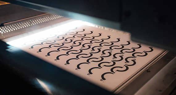 3D printed designs inside multi jet fusion printer
