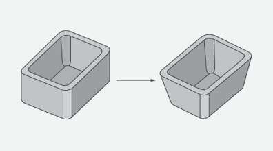 draft on injection moulded parts