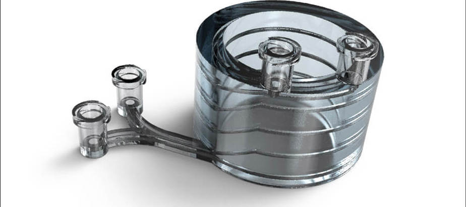 Pezzo realizzato con fabbricazione microfluidica