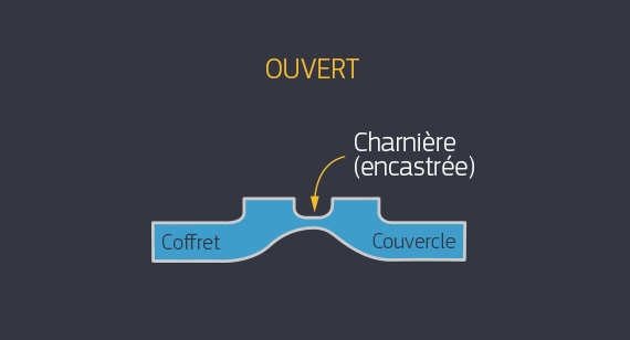Charnière intégrée en injection plastique