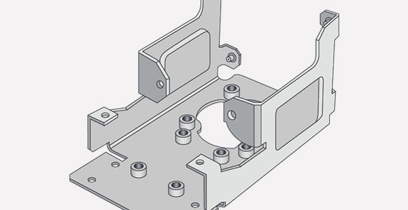 sheet metal part with fasteners