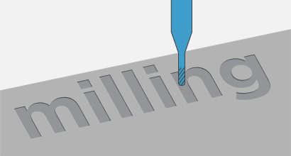text on cnc part
