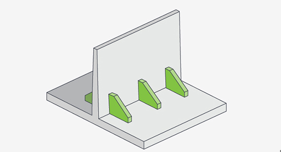 ribs for strengthening walls