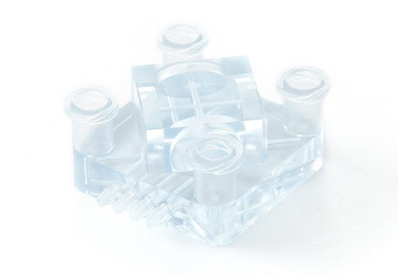 clear 3d printed part made from abs-like material