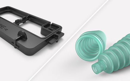 Thermoplastic and thermoset materials used for parts in injection moulding