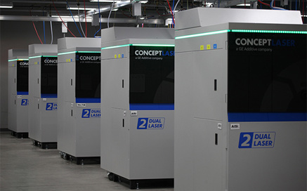 Row of SLA 3D printers