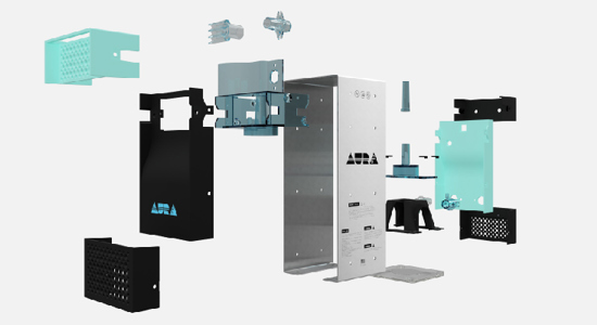 Aura ventilator exploded view
