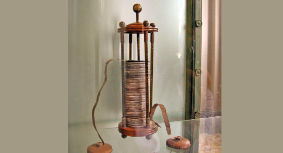 Early Volta battery.