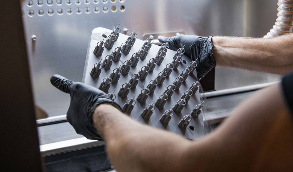 Sample of DMLS metal printed parts.
