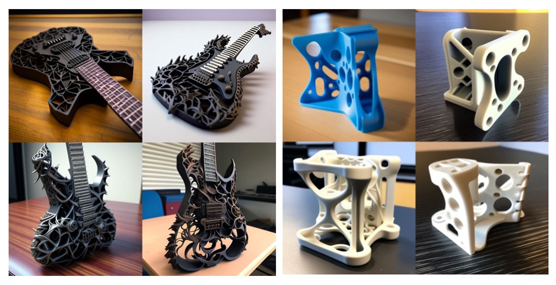 Black guitar and 3D Printed parts