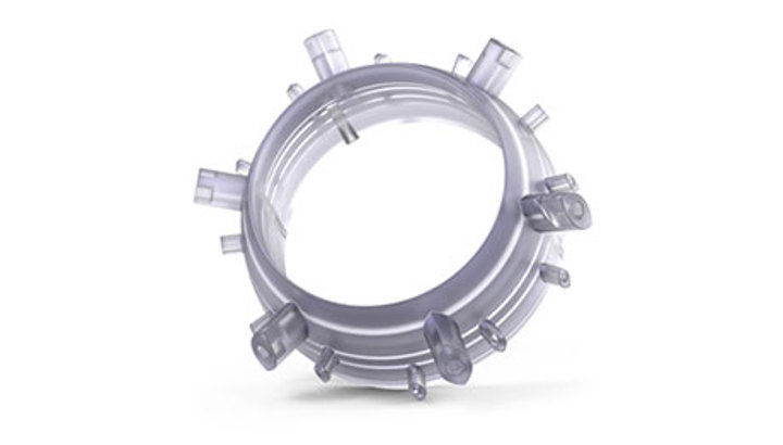 clear 3d printed part made from abs-like material