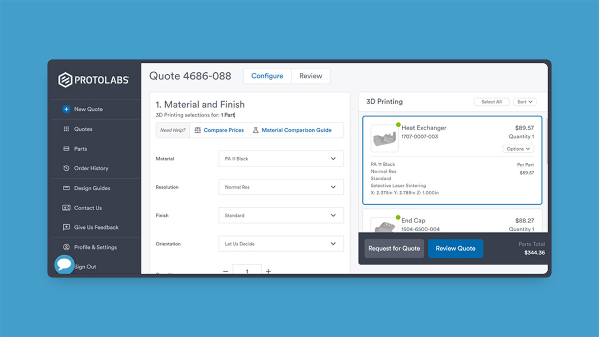 Manufacturing Quoting Platform Preview