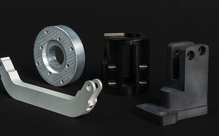 Silver and black anodized parts