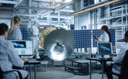 satellite being developed by engineers