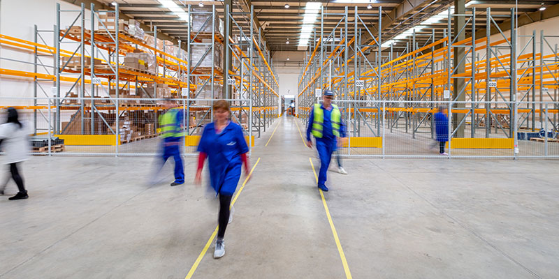 People working in a warehouse