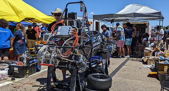 Berekely team with car