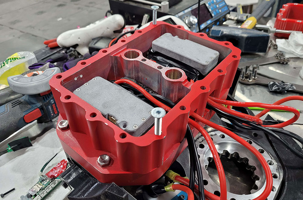 Red CNC part