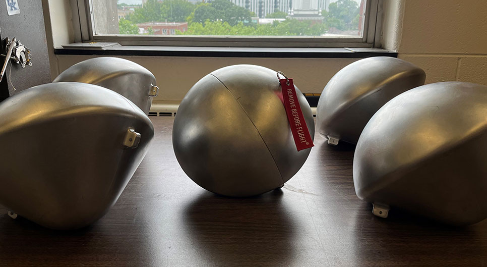 The assembled capsules ready for space flight