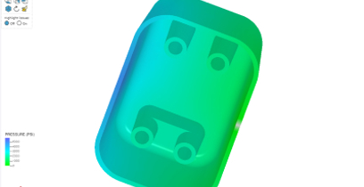 Example mold flow analysis for injection molded part