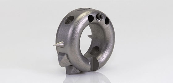 A Round and Silver 3D Printed part