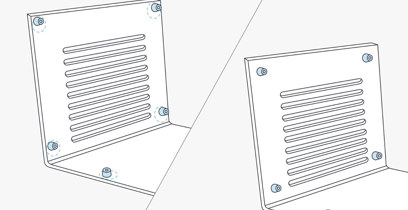 hardware on sheet metal material