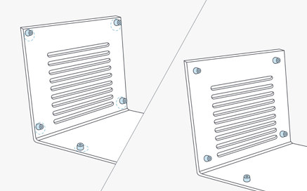 hardware on sheet metal material