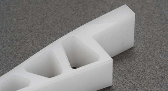 A pile of white Nylon Resin pellets