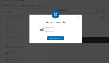 Request a quote submission page