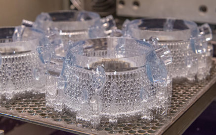 clear 3d printed parts - SLA vs, SLS