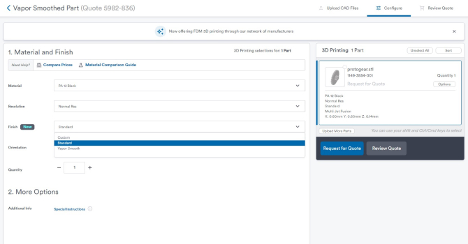 where to locate vapor smoothing finishing options