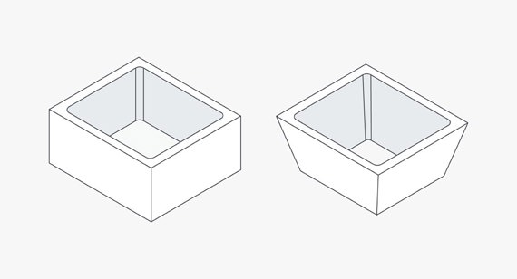 Drafted and undrafted part examples