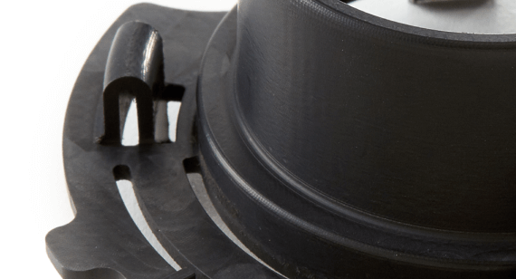 black cnc milled part