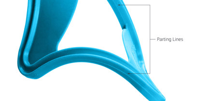 engineer stretches liquid silicone rubber part