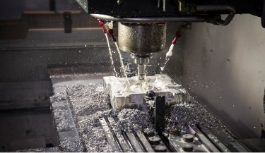 injection molding mold being milled