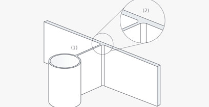 Product designers build strength into parts using support features such as ribs and gussets.*