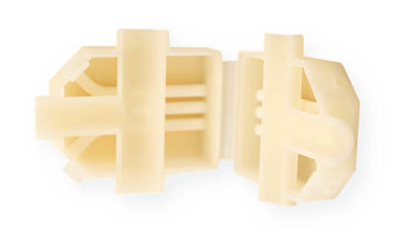 White 3d printed part