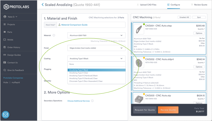 Screen shot of new feature